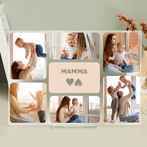 Targa Mamma personalizzata con sei foto