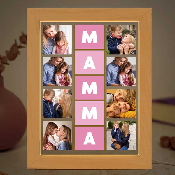 Lampada Cubi Rosa Mamma con Otto Foto personalizzata