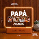 Miniatura di Lampada Papà con Quattro Foto e Testo personalizzata