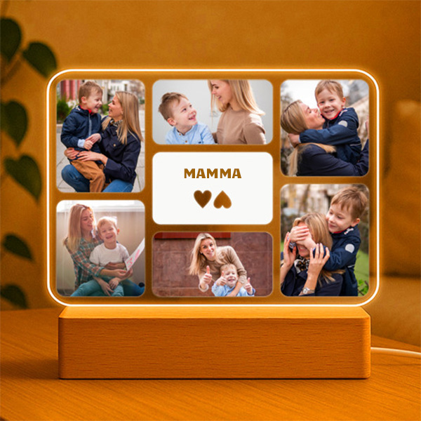 Lampada Mamma con Sei Foto personalizzata