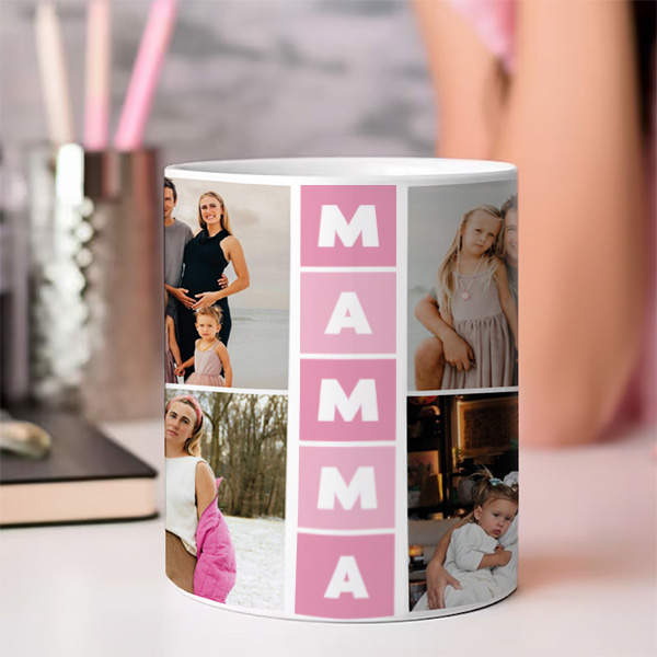 Tazza Mamma Cubi con Quattro Foto personalizzata