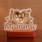 Miniatura di Lampada I Love Mamma con Foto personalizzata