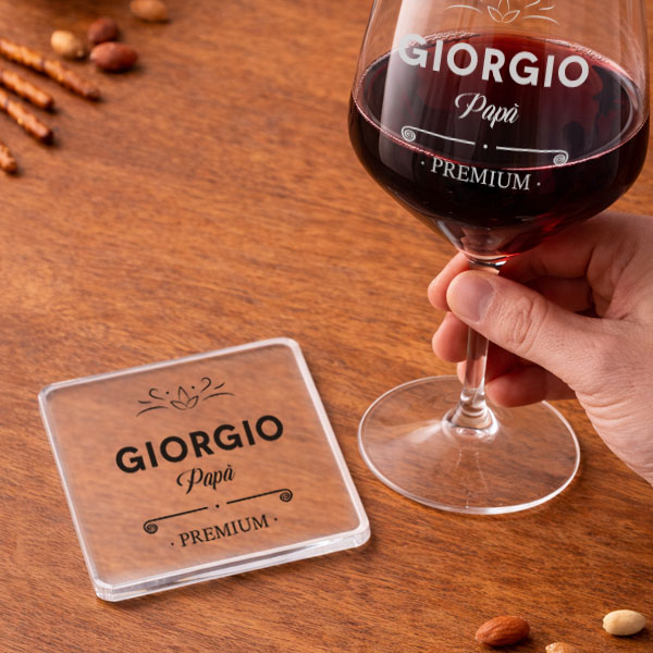 Calice da Vino per Papà con Nome e Testo Personalizzato
