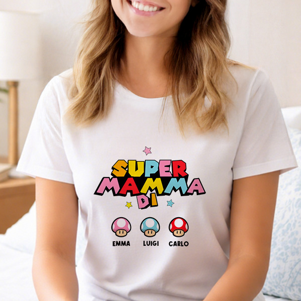 Pigiama Super Mamma con Nomi personalizzati
