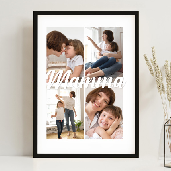 Poster per la Mamma con 4 Foto personalizzate