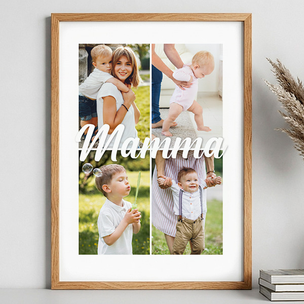 Poster per la Mamma con 4 Foto personalizzate