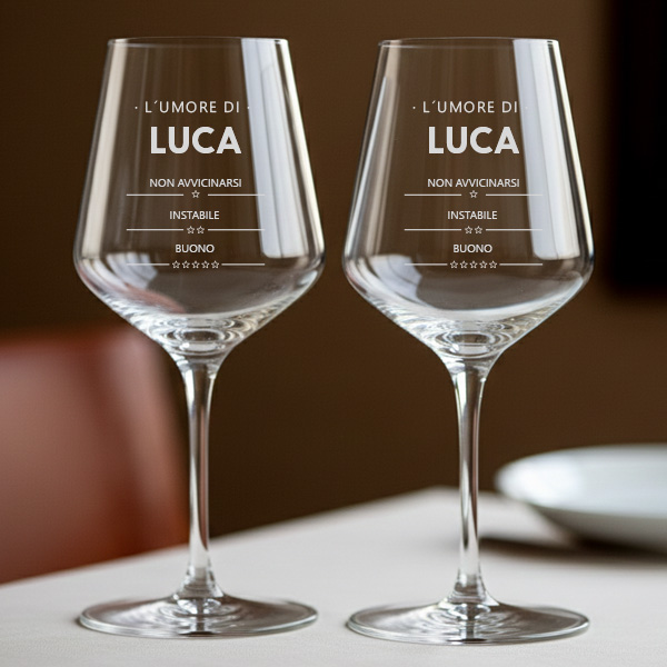 Calice da Vino "Umore di" con Nome e Testi Personalizzati