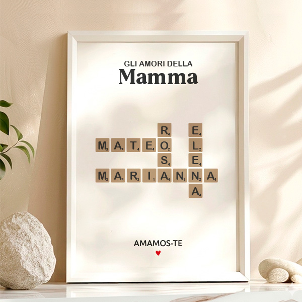 Poster Scrabble con Nomi personalizzati