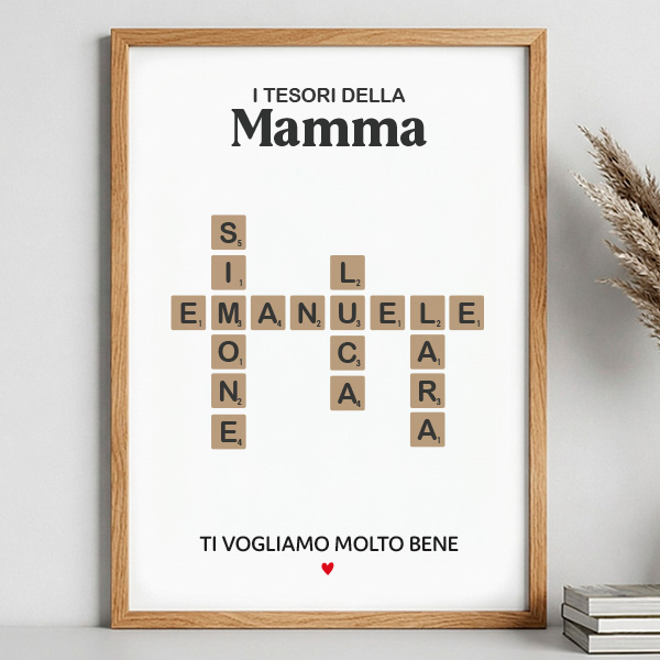 Poster Scrabble con Nomi personalizzati