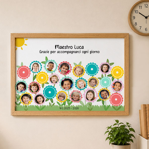 Poster per Insegnanti di Fiori con Foto personalizzate