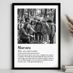 Miniatura di Poster Definizione di Maestra in Bianco e Nero con Foto personalizzate