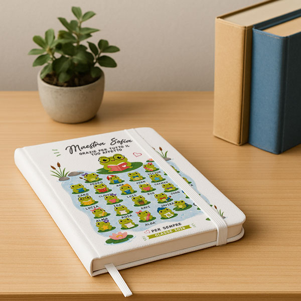 Quaderno con Ranocchiette e Nomi Personalizzati
