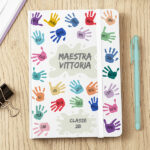Miniatura di Blocco Note Mani Colorate con Nomi e Testo personalizzato