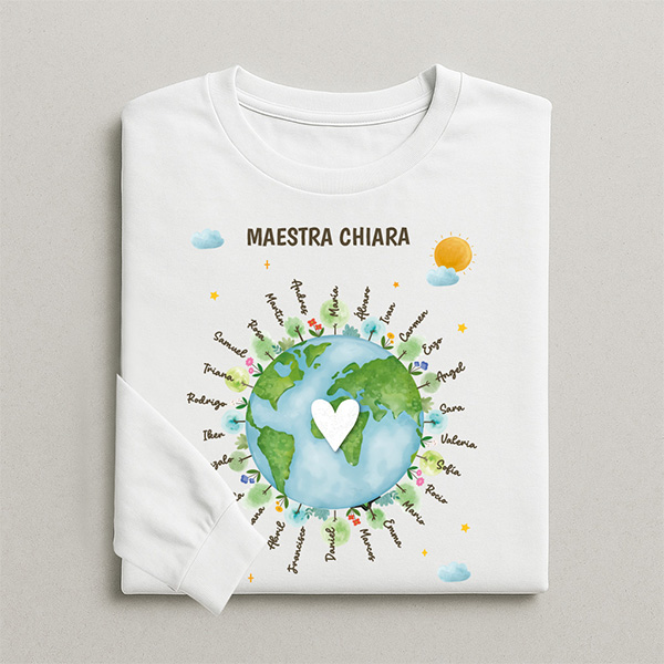 T-shirt Pianeta per Insegnanti con Nomi personalizzati