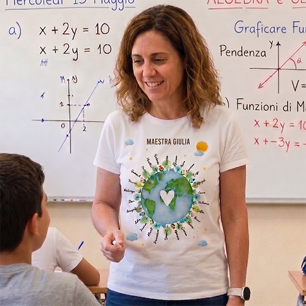 T-shirt Pianeta per Insegnanti con Nomi personalizzati