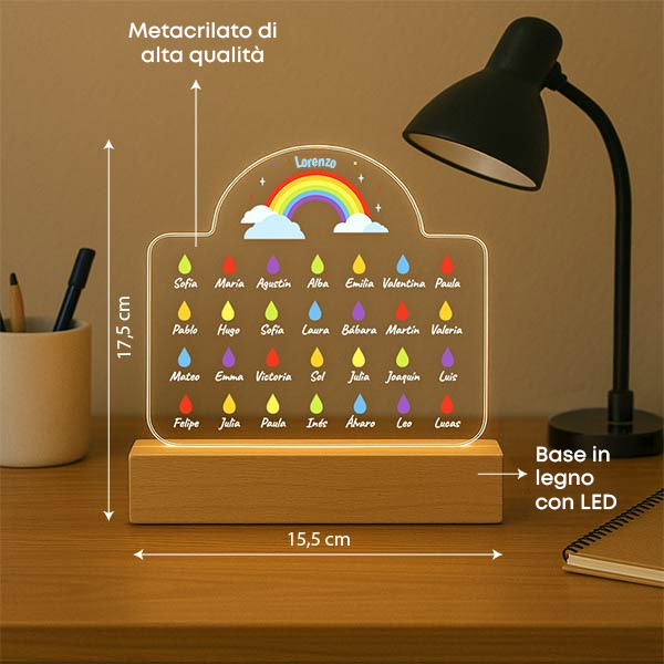 Lampada Pioggia con Nomi e Testo personalizzato