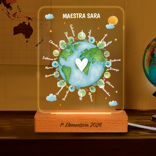 Lampada Pianeta per Insegnante con Nomi Personalizzati