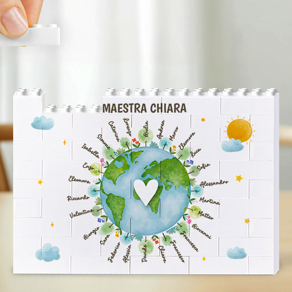 Puzzle di Blocchi Pianeta con Nomi personalizzati