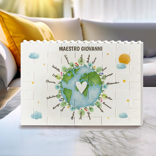 Puzzle di Blocchi Pianeta con Nomi personalizzati