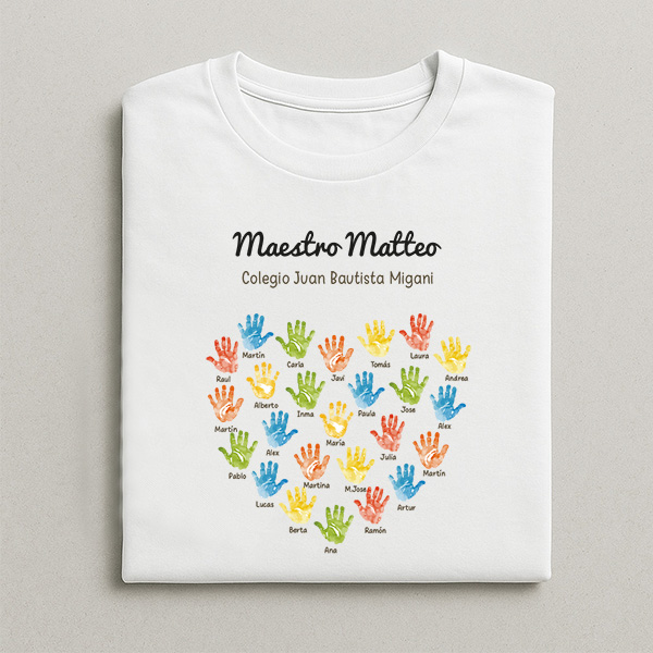 T-shirt Mani per Insegnanti con Nomi Personalizzati