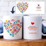 Miniatura di Tazza Cuori con Pupazzetti con Nomi personalizzata