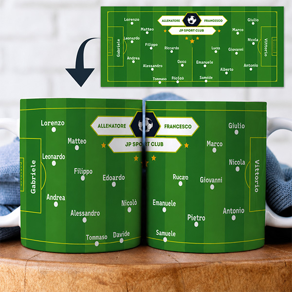 Tazza Campo da Calcio con Nomi personalizzata