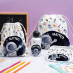 Miniatura di Sacchetto Porta Merenda per Bambini Astronauta nello Spazio Personalizzato