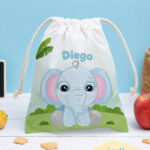 Miniatura di Sacchetto Porta Merenda per Bambini con Animali della Giungla personalizzato