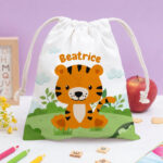 Miniatura di Sacchetto Porta Merenda per Bambini con Animali della Giungla personalizzato