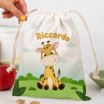 Miniatura di Sacchetto Porta Merenda per Bambini con Animali della Giungla personalizzato