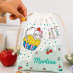 Miniatura di Sacchetto Porta Merenda per Bambini Gattini Personalizzato