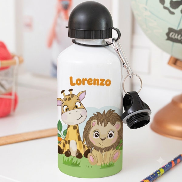 Borraccia per Bambini Animali della Giungla Personalizzata
