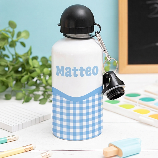 Borraccia per Bambini Quadretti Personalizzata