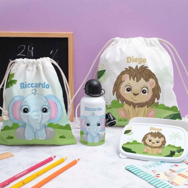 Astuccio per Bambini Animali della Giungla Personalizzato