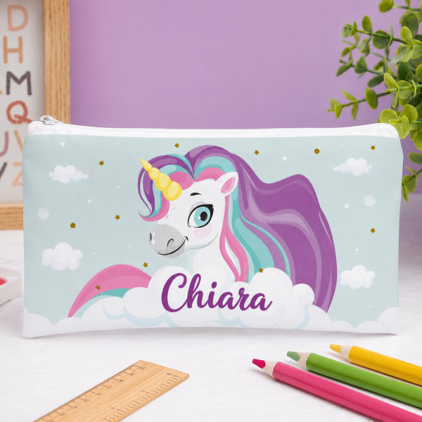 Astuccio per Bambini Unicorni Colorati Personalizzato