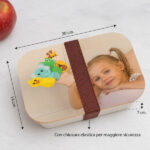 Miniatura di Portapranzo per Bambini con Coperchio in Legno con Foto Personalizzato