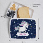 Miniatura di Portapranzo per Bambini Unicorni Colorati Personalizzato