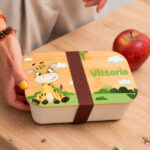 Miniatura di Portapranzo per Bambini con Coperchio in Legno Animali della Giungla Personalizzato