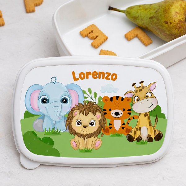 Portapranzo per Bambini con Animali della Giungla personalizzato