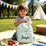 Miniatura di Zainetto per Bambini Verde con Foglie e ome personalizzato