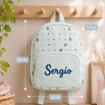 Miniatura di Zainetto per Bambini Verde con Foglie e ome personalizzato