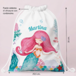 Miniatura di Zaino a Sacca per Bambini Sirenetta Personalizzato