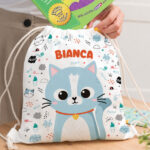 Miniatura di Zaino a Sacca per Bambini Animali Colorati Personalizzato
