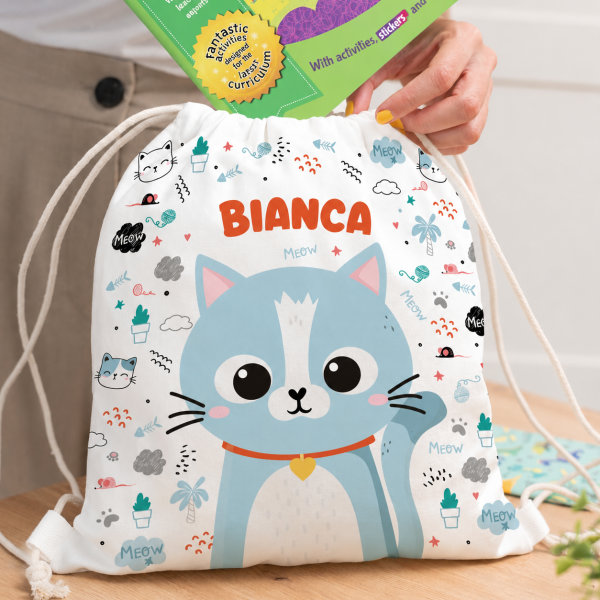 Zaino a Sacca per Bambini Animali Colorati Personalizzato