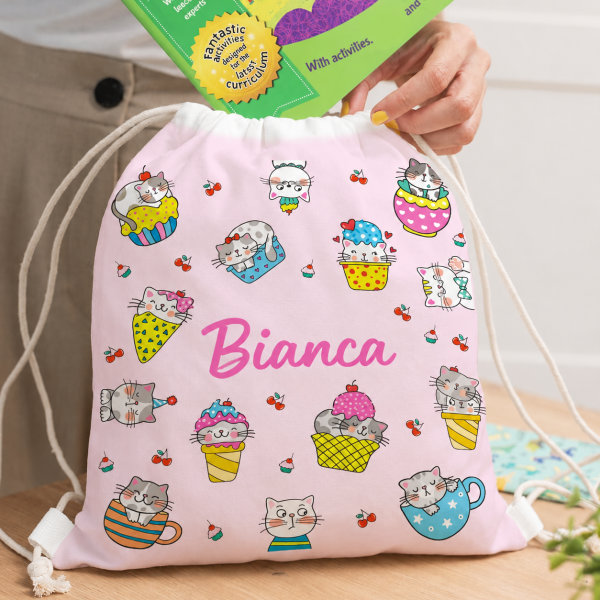Zaino a Sacca per Bambini Gattini Personalizzato