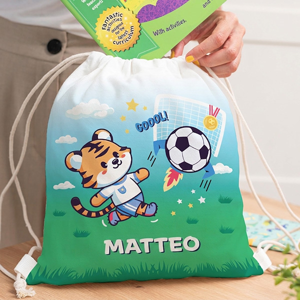 Zaino a Sacca per Bambini a Tema Calcio personalizzato