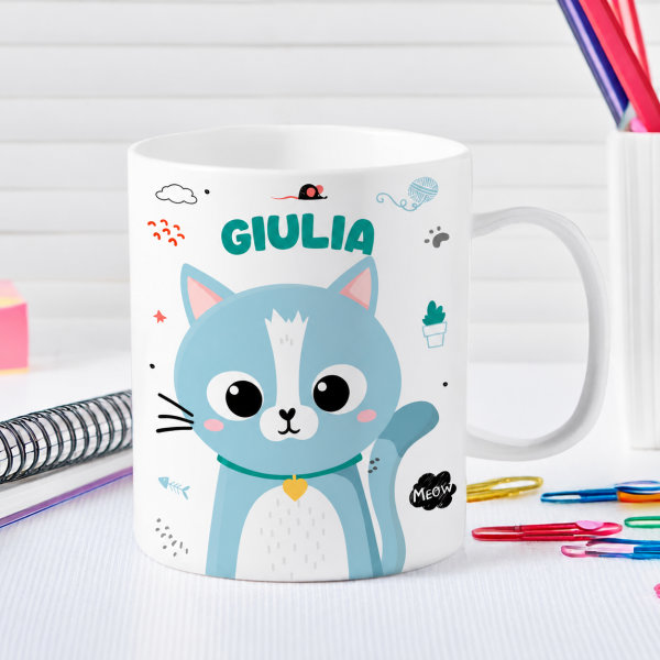Tazza Infrangibile per Bambini Animali Colorati con Nome Personalizzata