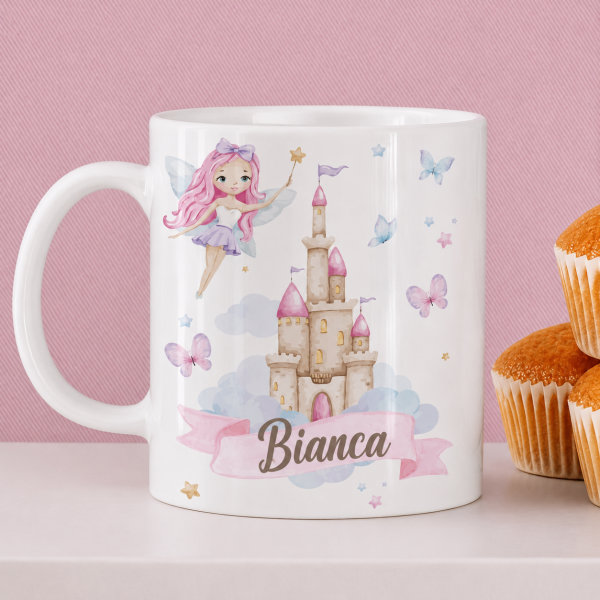 Tazza Infrangibile per Bambini Fate con Nome Personalizzata