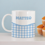 Tazza Infrangibile per Bambini Quadretti con Nome Personalizzata Miniatura di Tazza Infrangibile per Bambini Quadretti con Nome Personalizzata