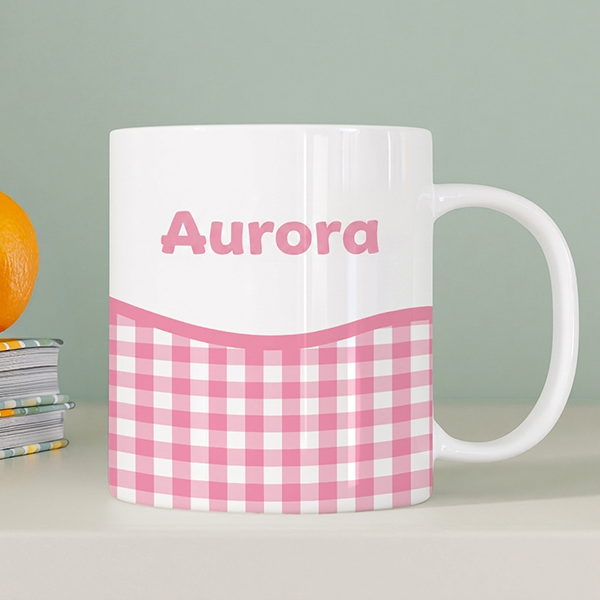 Tazza Infrangibile per Bambini Quadretti con Nome Personalizzata